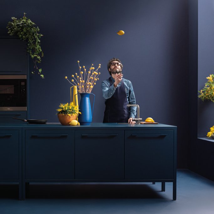 FRAME Kitchen + Glas top - Kleur: Ocean Blue