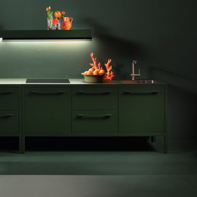 FRAME Kitchen + FRAME Afzuigkap - Kleur: Forest Green