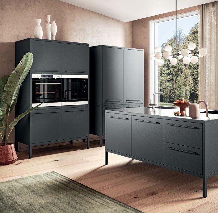 FRAME Kitchen + INOX top - Kleur Moss Green