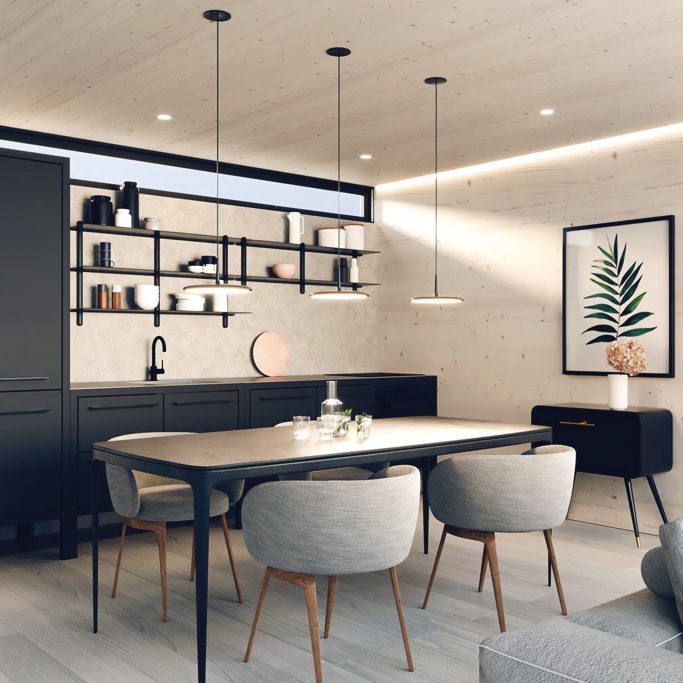 FRAME Kitchen + INOX top - Kleur Kleur Sodalite